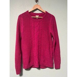 LL Bean Women's Pink Textured Thick Sweater‎ Size Medium
